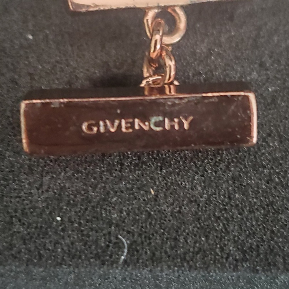 Givenchy Triple Strand Necklace Bronze Tone Beads with Crystal Accents Toggle‎ - Picture 11 of 12